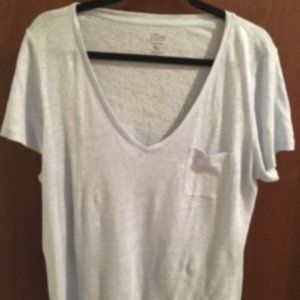 J. Crew Light Blue Linen T-Shirt